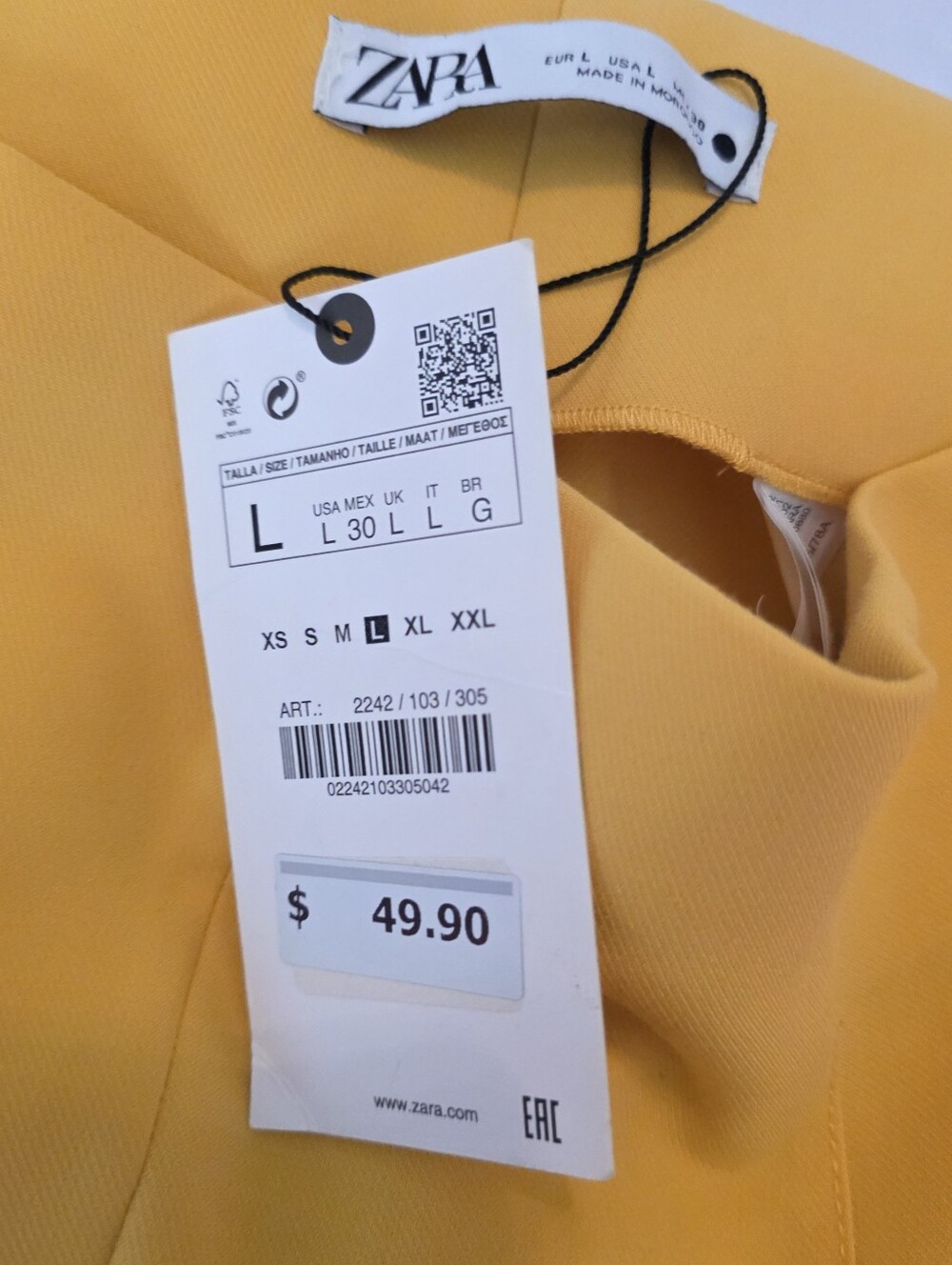 Zara New Yellow Trousers L Office Business Casual - Picture 4 of 10